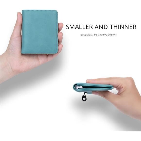 Small RFID Wallet Women Slim Compact Bifold Card Holder Mini Travel Purse - Picture 2 of 7